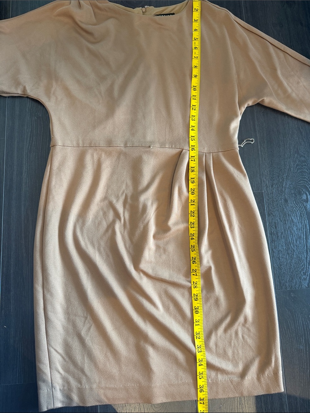 Jessica - Brown Pleated Waist Shift Dress - Picture 6 of 7